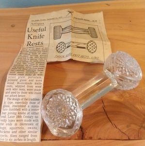 Antique Crystal Knife Rest